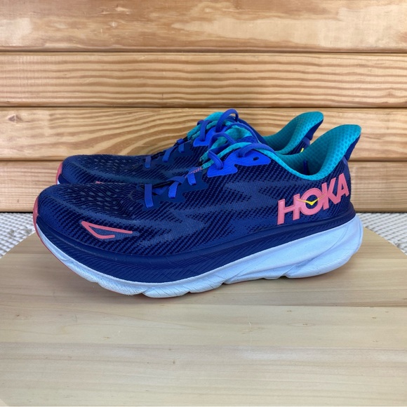 HOKA ONE ONE Clifton 9 Running Shoes Womens 9 US Lace-up Sneakers Gym Fitness - Picture 7 of 12